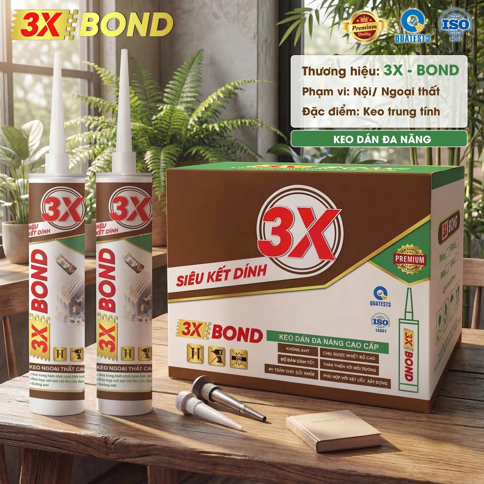 Keo Dán Đa Năng 3X-BOND: chai 300ml và thùng