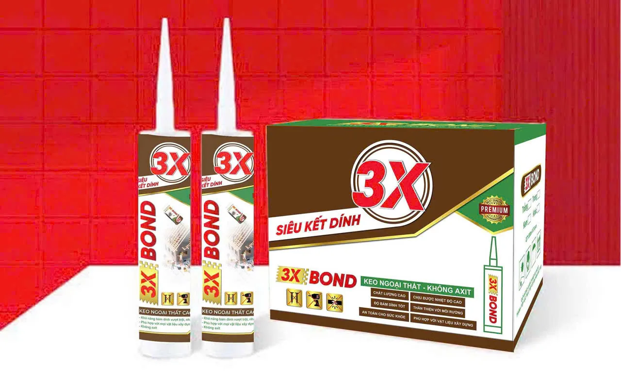 Keo dán 3X-BOND chai 300ml và thùng 24 chai